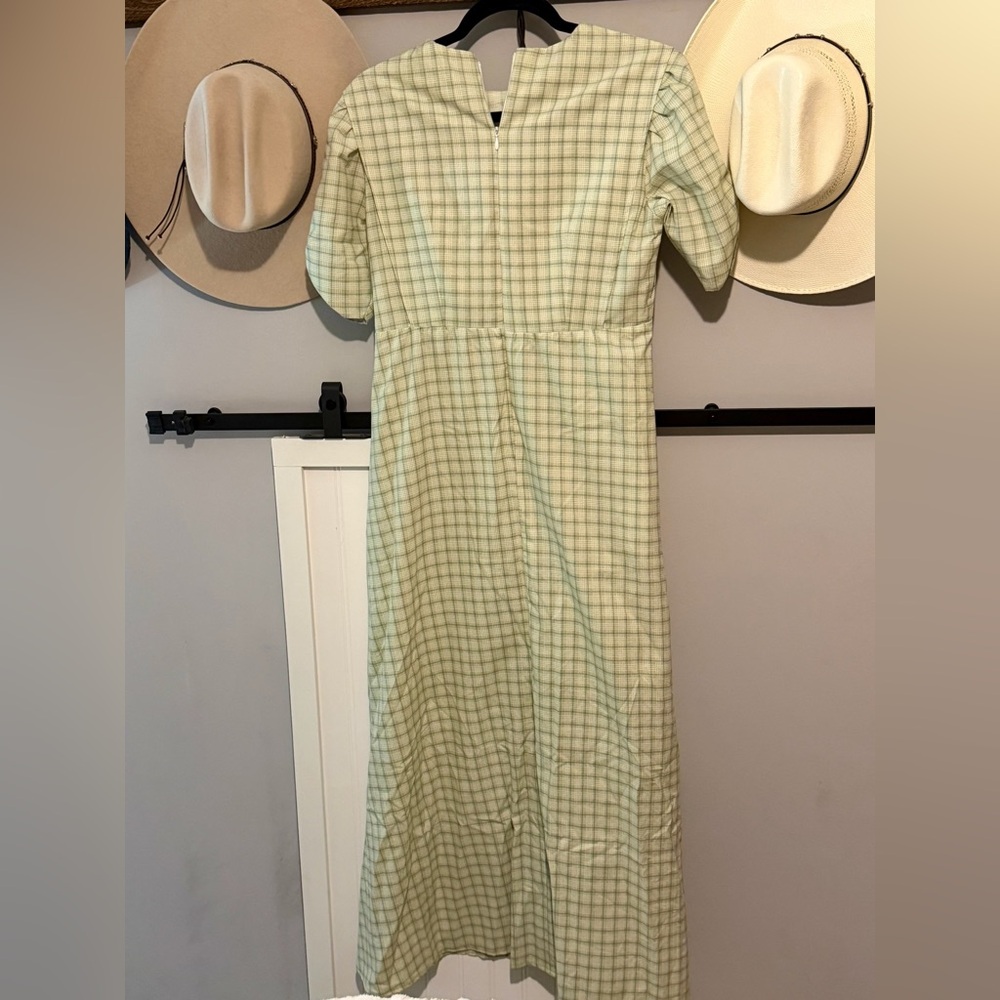 Green Checkered Dress - Picture 2 of 3